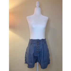 American Eagle Paper Bag Chambray Shorts
